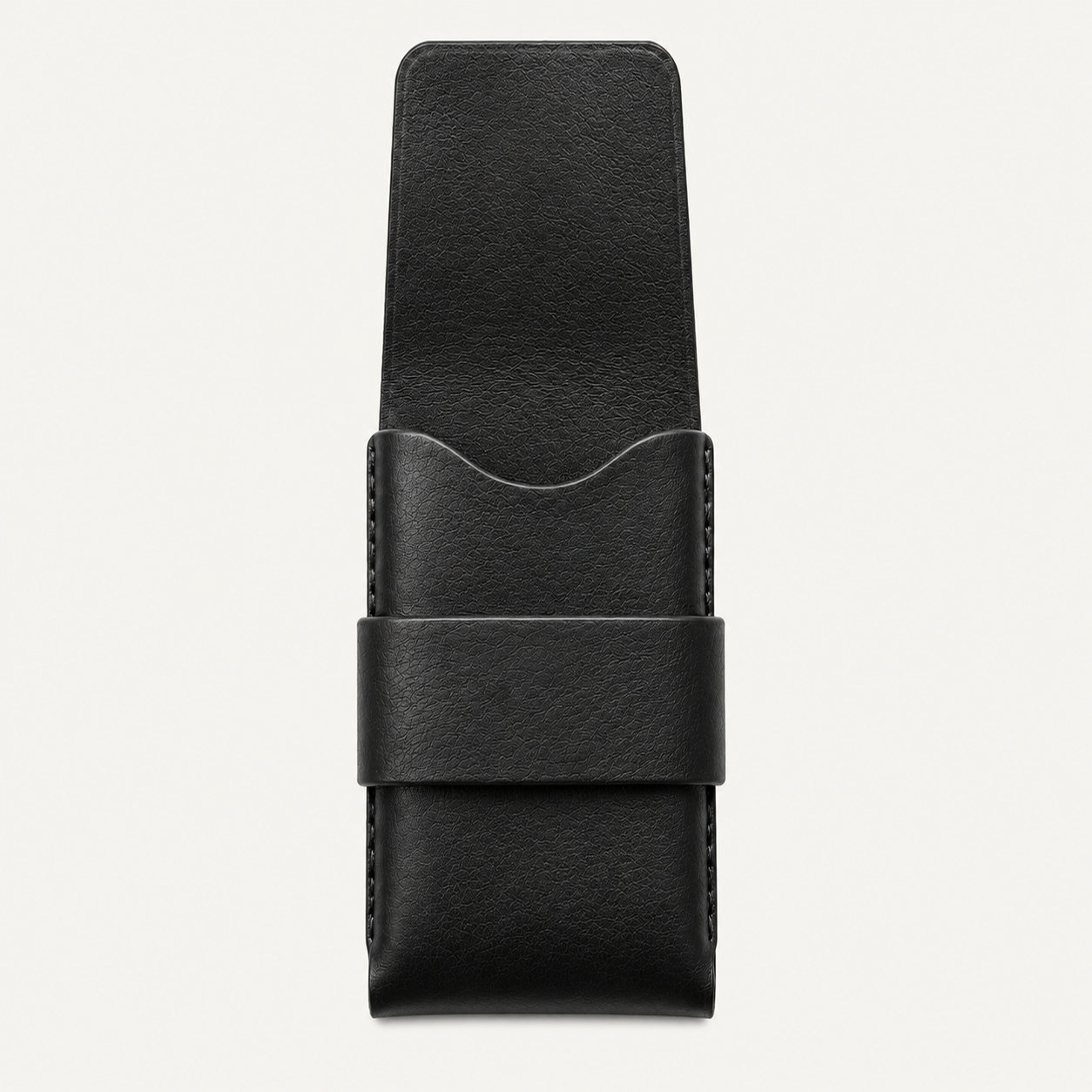 Men's Classic Black Leather Compact Tobacco – Minimalist Wraparound Style Gallery