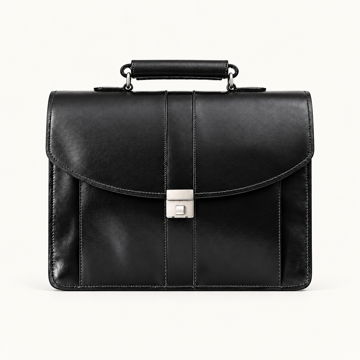 Men's Classic Black Leather Executive Briefcase – Premium Business Office Bag