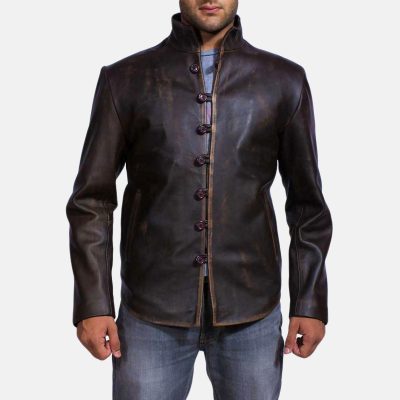 Mens Drakeshire Brown Leather Jacket 1491999302122