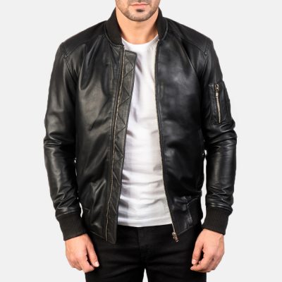 MensSvenBlackLeatherBomberJacket8048 4 1578915617819