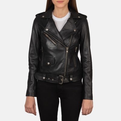 WomensAlisonBlackLeatherBikerJacketCloseFront 5 1659378921810 1