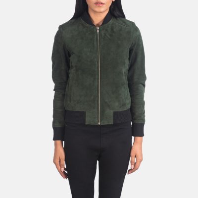 WomensBlissGreenSuedeBomberJacket 5307copy 5 1623147422778