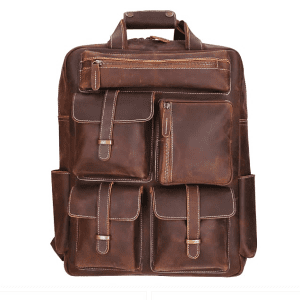 Brown Pull Up Leather Bag pack